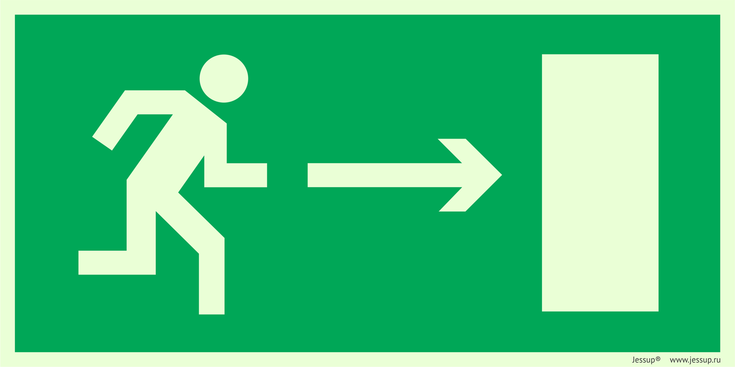 Фотолюминесцентный знак Е03 "Направление к эвакуационному выходу направо"