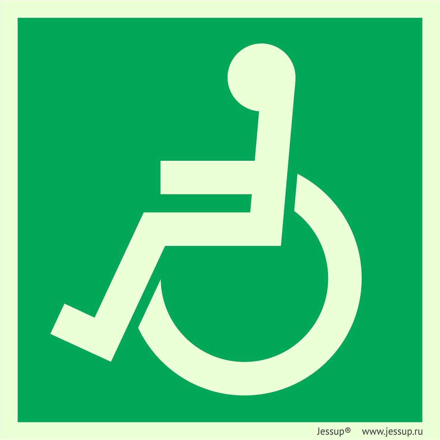 Фотолюминесцентный знак E03-01 "Доступность для инвалидов в креслах-колясках " (левосторонний)